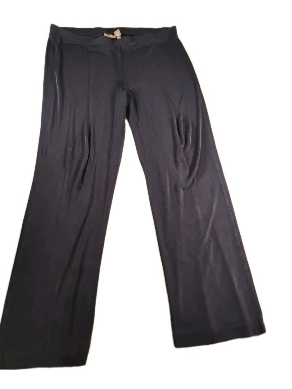 Vtg Travelers By Chicos Pants Slinky Stretch Straight Leg Size 2/Large Dark Blue